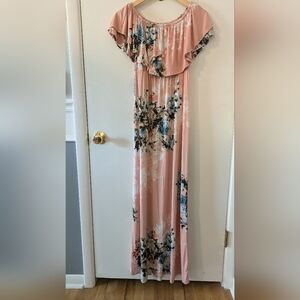 Floral Pink Maxi Dress